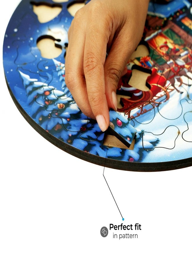 Mittimate Christmas Fractal Puzzle for Kids - 54 Colorful Wooden Pieces with DIY Stand | Challenging Brain Teaser for Ages 6+ | Creative Activity for Boys & Girls - Image 3